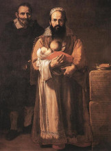 Копия картины "magdalena ventura with her husband and son" художника "рибера хосе де"