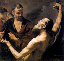 Копия картины "martyrdom of st. bartholomew" художника "рибера хосе де"