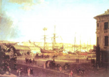 Картина "view of the english embankmant from visilievsky island in st. petersburg" художника "алексеев фёдор"
