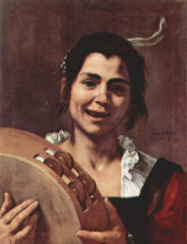 Копия картины "girl with tambourine" художника "рибера хосе де"