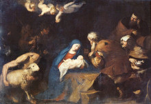 Копия картины "adoration of the shepherds" художника "рибера хосе де"