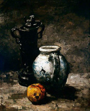 Репродукция картины "still life with jug 1885" художника "рибо теодюль"