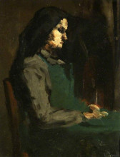 Картина "woman with a green apron" художника "рибо теодюль"