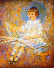 Репродукция картины "portrait of a young girl" художника "рид роберт льюис"