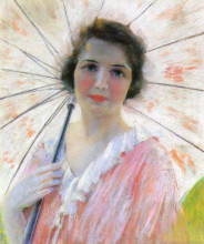 Картина "lady with a parasol" художника "рид роберт льюис"