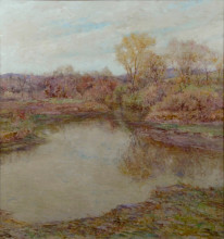 Репродукция картины "pond in early autumn" художника "рид роберт льюис"