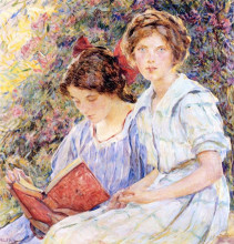 Копия картины "two women reading" художника "рид роберт льюис"