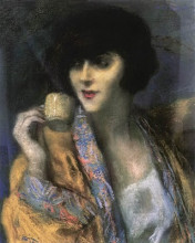 Копия картины "woman with a chinese cup" художника "рипль-ронаи йожеф"