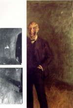 Копия картины "fragment of a smiling self-portrait at full length" художника "рихард герстль"