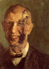 Копия картины "fragment of a smiling self-portrait at full length, detail" художника "рихард герстль"
