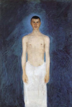 Картина "self-portrait in front of blue background" художника "рихард герстль"