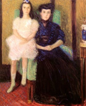 Репродукция картины "mother and daughter" художника "рихард герстль"