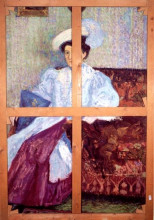 Картина "portrait of a young woman with feather hat" художника "рихард герстль"