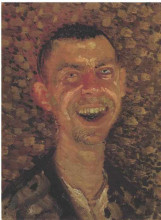 Репродукция картины "self-portrait laughing" художника "рихард герстль"
