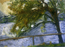 Картина "tree on lake traun" художника "рихард герстль"