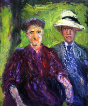 Репродукция картины "double portrait (green background)" художника "рихард герстль"