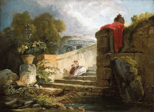 Картина "a scene in the grounds of the villa farnese, rome" художника "робер юбер"