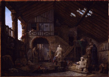 Репродукция картины "studio of an antiquities restorer in rome" художника "робер юбер"