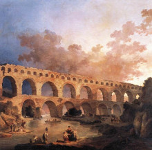 Картина "the pont du gard" художника "робер юбер"