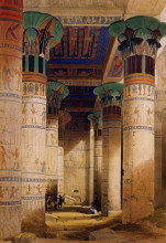 Репродукция картины "portico of the temple of isis at philae" художника "робертс дэвид"