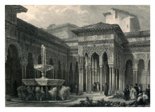 Картина "el patio de los leones 1833 david roberts" художника "робертс дэвид"