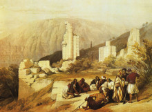 Картина "petra. ruins of a triumphal arch" художника "робертс дэвид"