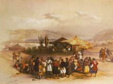 Копия картины "encampment of the pilgrims at jericho" художника "робертс дэвид"