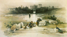 Репродукция картины "baalbek. from the fountain" художника "робертс дэвид"