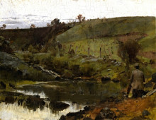 Репродукция картины "a quiet day on the darebin creek" художника "робертс том"