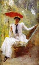 Картина "lady with a parasol" художника "робертс том"