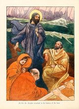 Картина "at this the disciples crouched in the bottom of the boat" художника "робинсон чарльз"