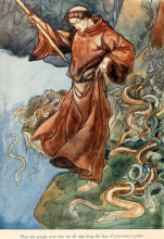 Репродукция картины "thus the people were free for all time from the fear of poisonous reptiles" художника "робинсон чарльз"