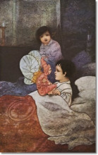 Картина "he folded his arms and leaned forward till his eyes looked into johns" художника "робинсон чарльз"