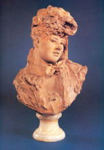 Репродукция картины "bust of a smiling woman" художника "роден огюст"