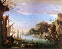 Картина "harbour with ruins" художника "роза сальватор"