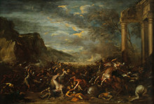 Копия картины "a cavalry battle" художника "роза сальватор"