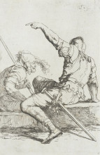 Копия картины "two soldiers seated, conversing" художника "роза сальватор"