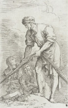 Репродукция картины "a man hauling a net" художника "роза сальватор"