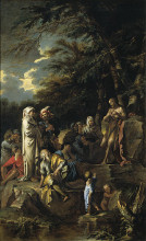 Репродукция картины "st. john the baptist preaching in the wilderness" художника "роза сальватор"