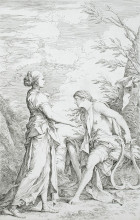 Репродукция картины "apollo and the cumean sibyl" художника "роза сальватор"