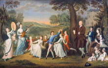 Репродукция картины "sir john halkett of pitfirrane, 4th baronet, mary hamilton, lady halkett and their family" художника "аллен дэвид"