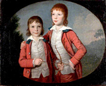 Репродукция картины "portrait of two boys" художника "аллен дэвид"
