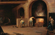 Репродукция картины "lead processing at leadhills. smelting the ore" художника "аллен дэвид"