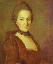 Репродукция картины "portrait of an unknown woman in a red dress" художника "рокотов фёдор"