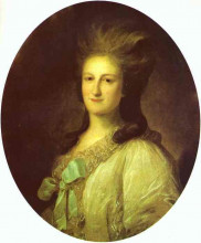 Копия картины "portrait of varvara ermolayevna-novosiltseva" художника "рокотов фёдор"