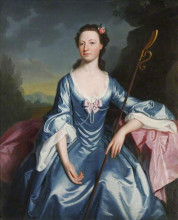 Картина "margaret messenger (b.1737), mrs walter strickland" художника "ромни джордж"