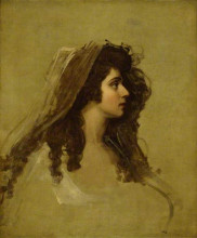 Репродукция картины "mrs siddons" художника "ромни джордж"