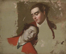 Копия картины "the death of general wolfe at quebec, 1759" художника "ромни джордж"