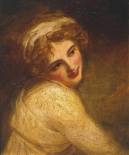 Картина "lady hamilton (as a figure in &#39;fortune telling&#39;)" художника "ромни джордж"