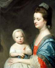 Картина "mrs marton and her son oliver" художника "ромни джордж"
